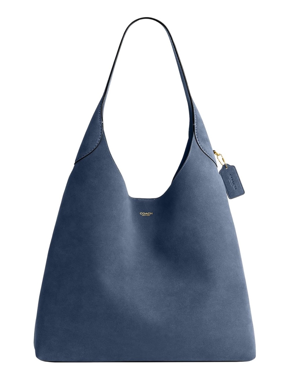Coach Light Blue Brooklyn 39 Suede Hobo Shoulder Bag - New